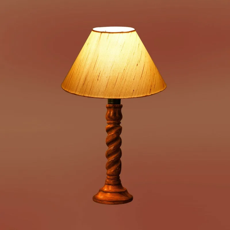 Elvane Auro Wooden Table Lamp - Ivory media 7
