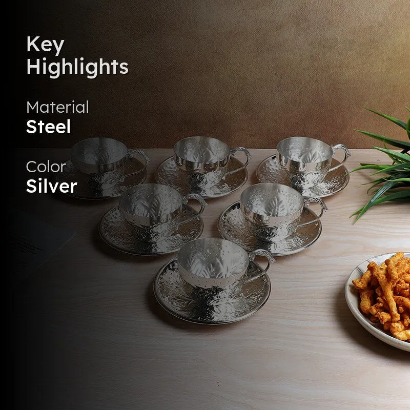 Vincent Steel Cup & Saucer (200 mL) - Twelve Piece Set media 2