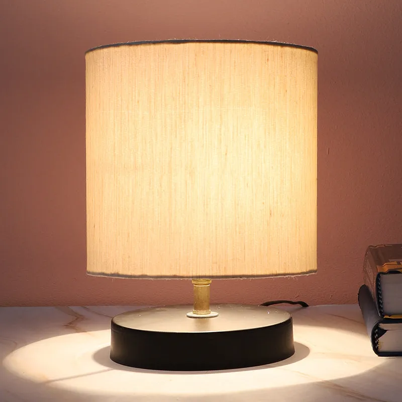 Urbane Loop Solid Iron Table Lamp - Beige,Black media 1