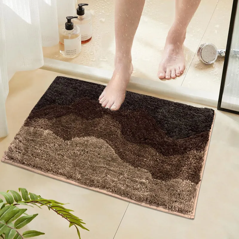 Soft Waves Microfiber Bath Mat - Brown media 3