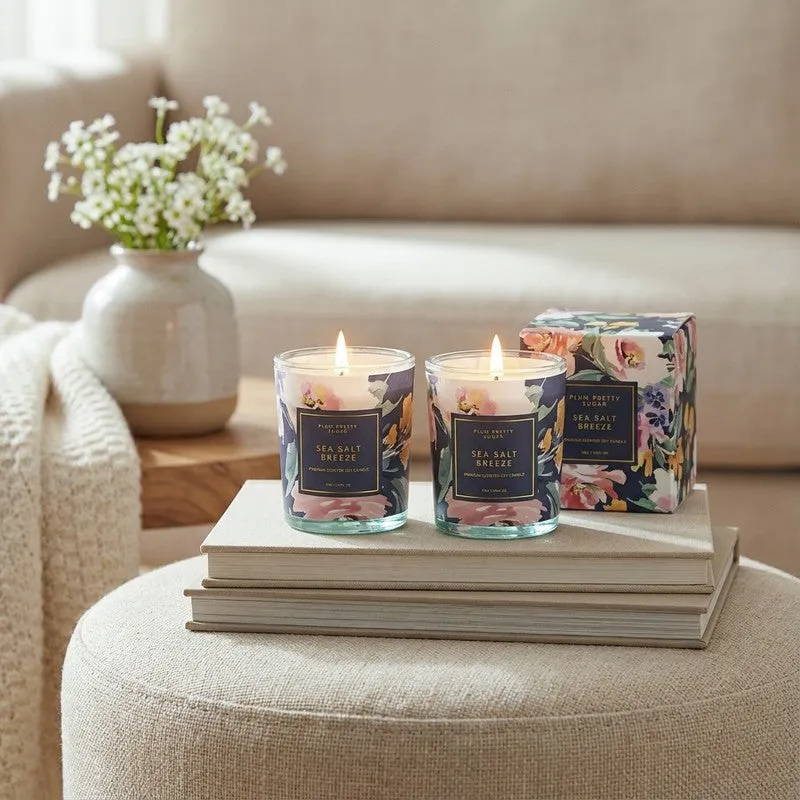 Sea Salt Scented Candle Glass Jar - Set Of Two media 3