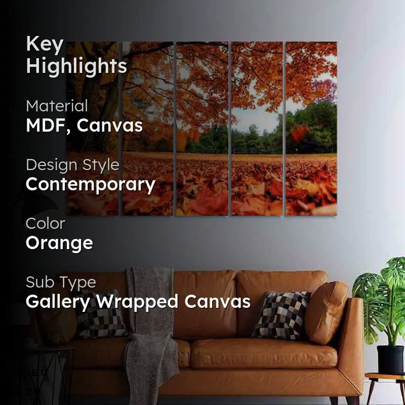 Autumn Bliss Canvas Wall Art - Five Piece Set media 2