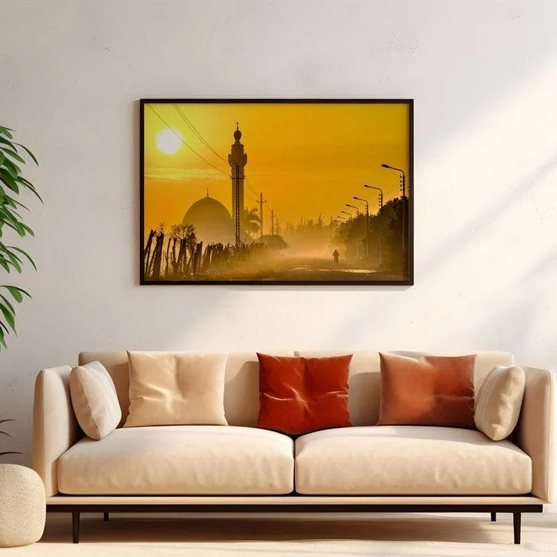 Foggy Morning Canvas Wall Painting - Black Frame media 4