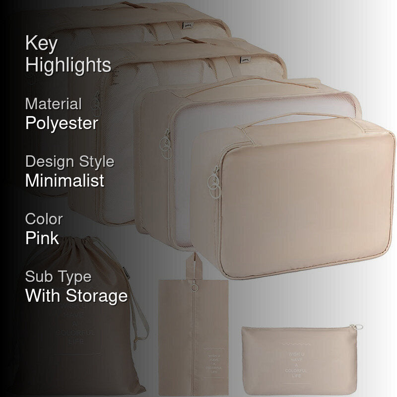 Robbie Travel Organizer (Pink) - Seven Piece Set media 2