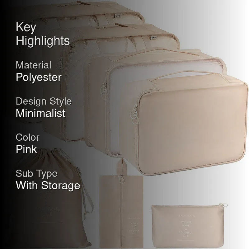 Robbie Travel Organizer (Pink) - Seven Piece Set media 2