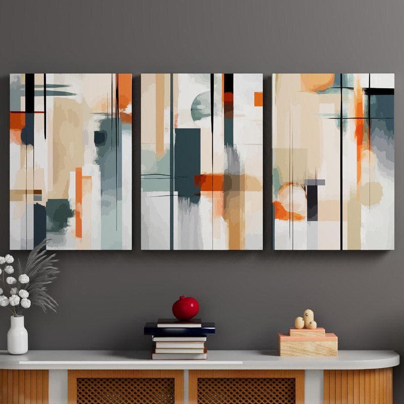 Abstract Merry Wall Painting - Set Of Three