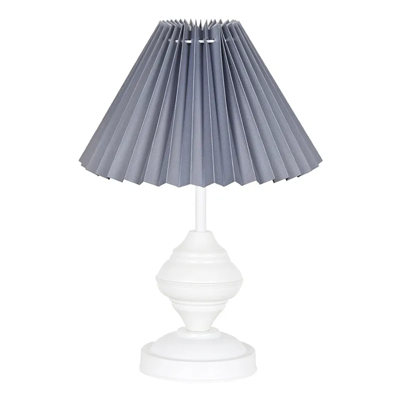 French Pleat Orbin Metal Table Lamp - Grey,White media 3