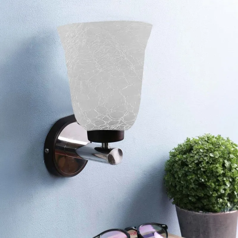 Crystal Bloom Wooden Glass Wall Lamp media 4