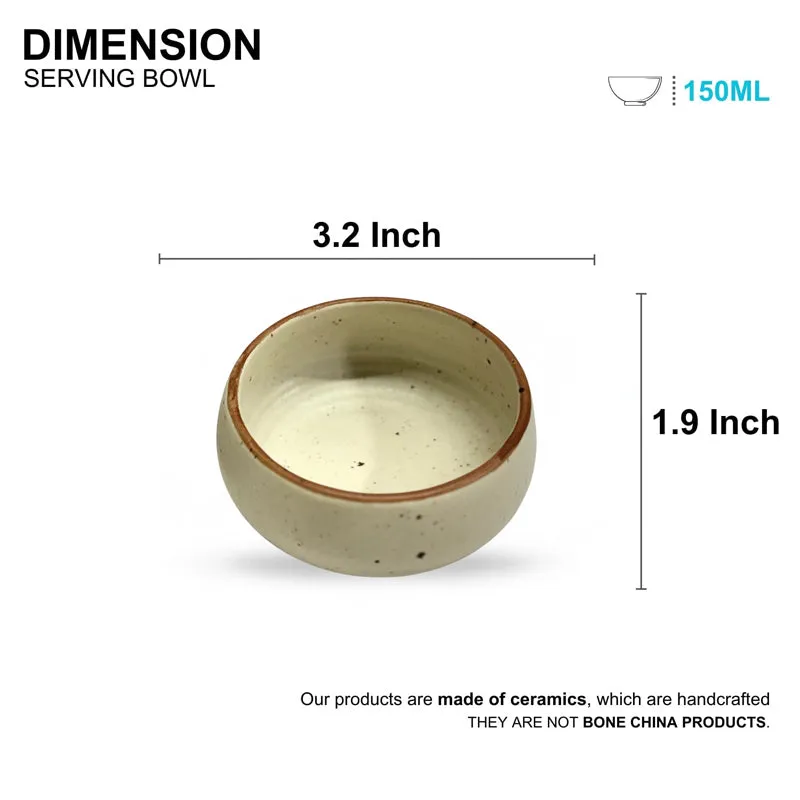 Cera Specks Snack Bowl (White/150 mL Each) - Set Of Six media 7