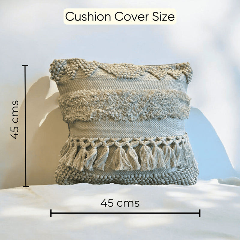 Squish-A-Lot Tufted Cushion Cover (Grey) - Set Of Two media 5