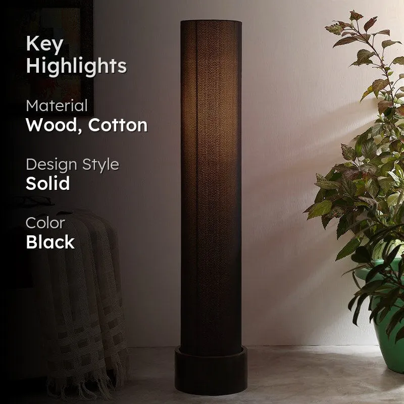 Neila Wooden Tower Floor Lamp - Black media 2