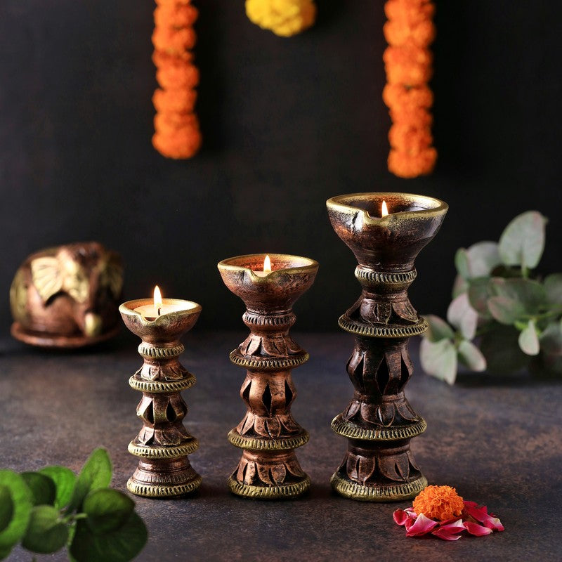 Vintage Charm Diya - Set Of Three