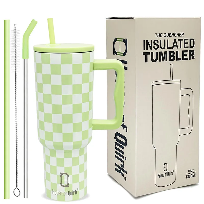 Chic Check Stainless Steel Tumbler (1200 ML) - Lime media 3