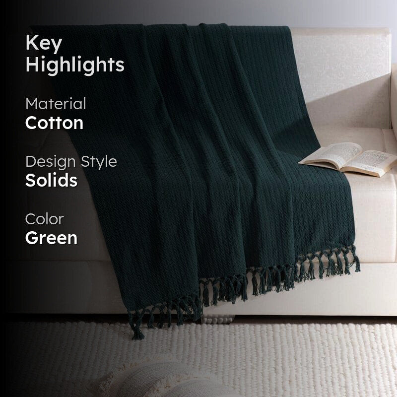 Zody Woven Throw - Dark green media 2
