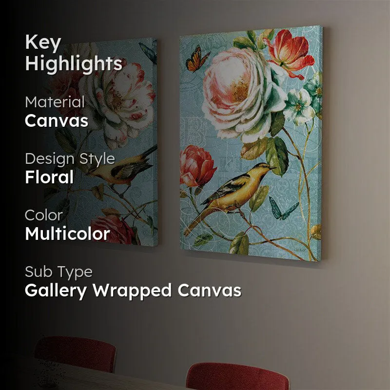 Florae Garden Canvas Wall Painting - Set Of Two media 2