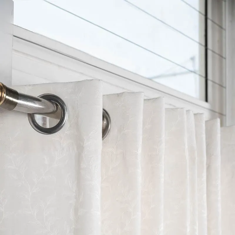 Noor Jacquard Single Curtain (White) media 5