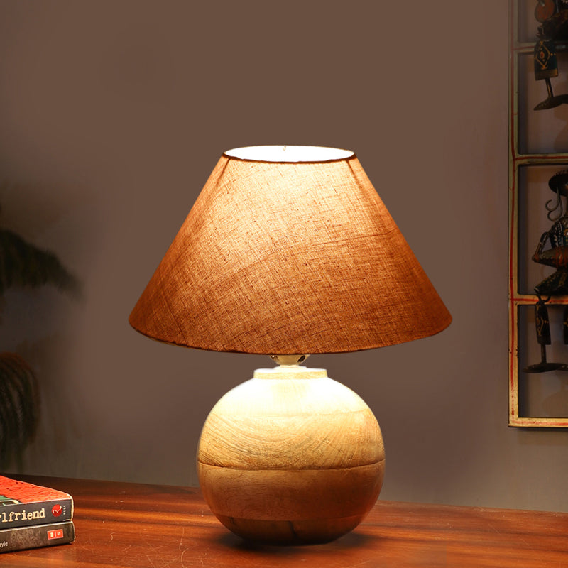 Cotin II Orb Cotton Table Lamp - Grey,Brown