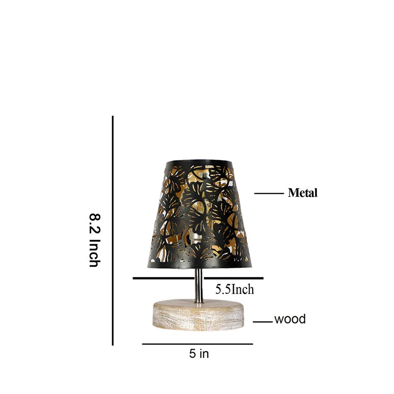 Rexa Flora Etched Metal Table Lamp - Black,Brown media 5