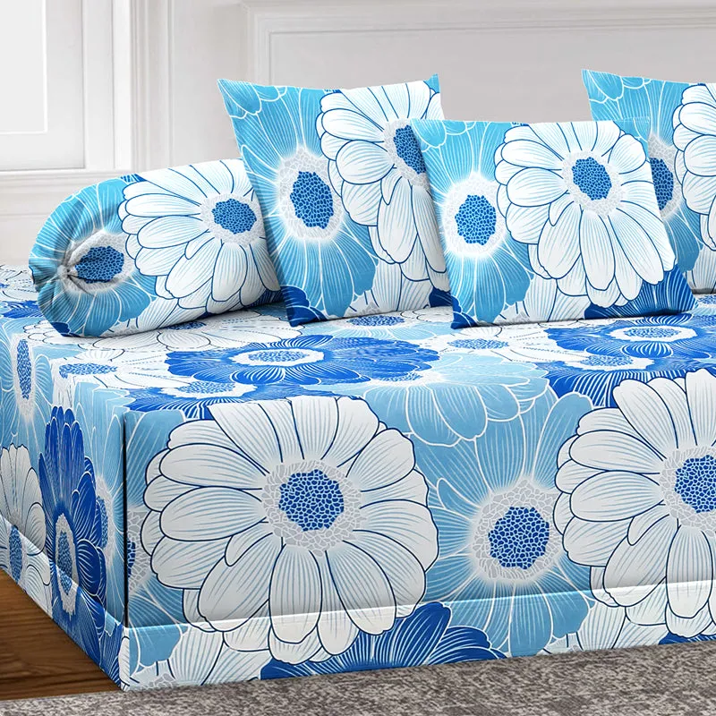 Blooming Blue Diwan Set - Six Piece Set media 3