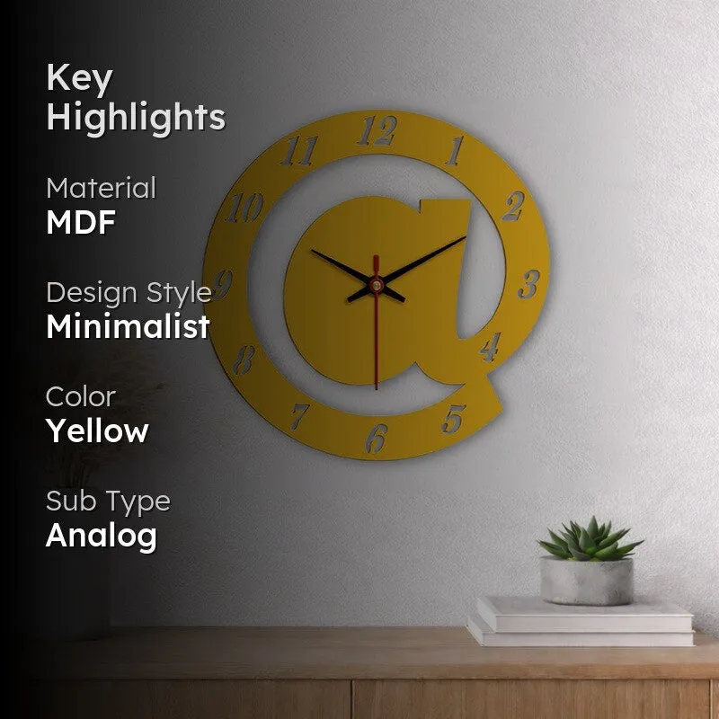 Symbolic Arroba Wooden Wall Clock media 2