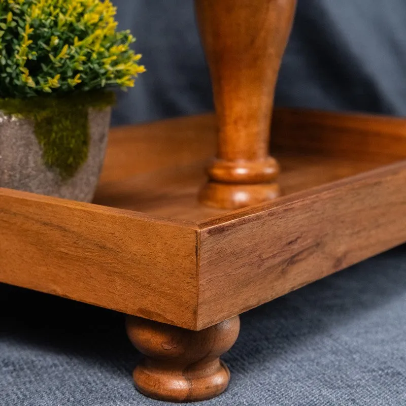 DuoServe Rectangle Wooden Two-Tier Cake Stand media 5