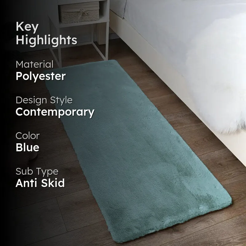 Ruffle Luxe Runner Rug - Turquoise media 2