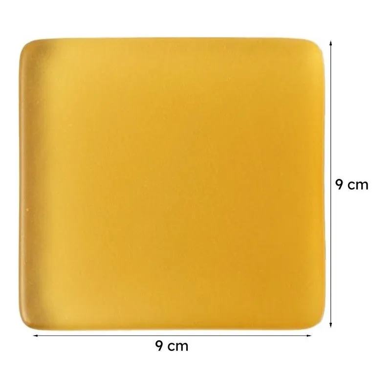 Glossy Diamond Mist Glass Coaster (Yellow) - Set Of Four media 7