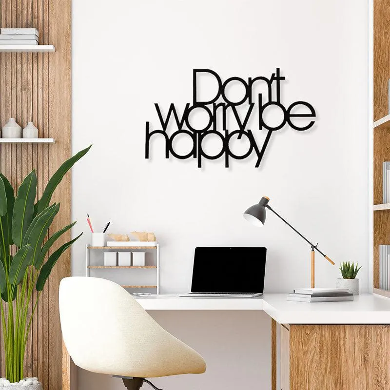 Don'T Worry Be Happy Black Iron Wall Accent media 1