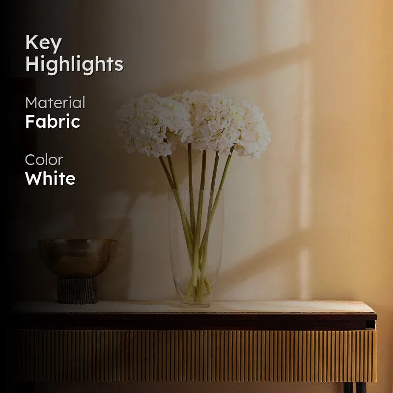 Artificial Realistic Hydrangea Flower Stick (White) - Set Of Three media 2