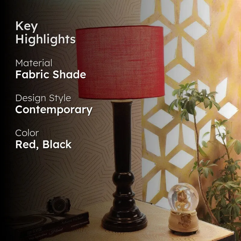 Rosa Hiber Fabric Table Lamp - Red,Black media 2