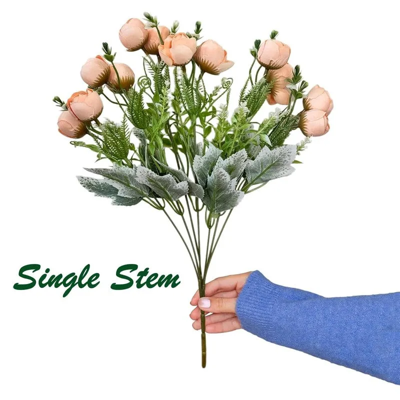 Foliage Picks Rose Artificial Flower Stem - Orange media 4