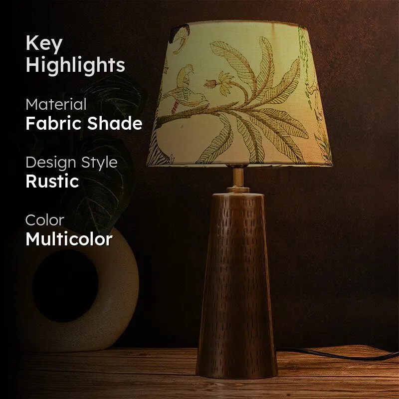 Cassius Etched Copper Fabric Table Lamp - Multicolor media 2
