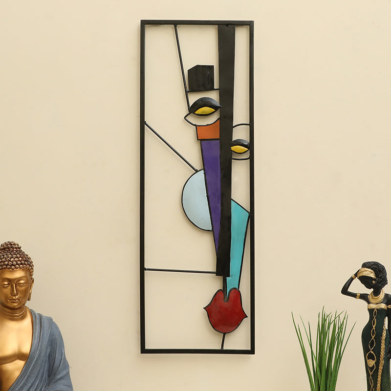 Abstract Face Metal Wall Accent