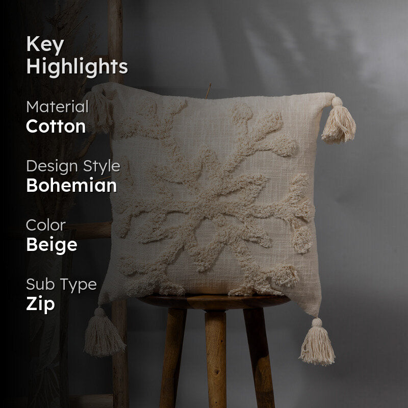 Snowflake Knot Tufted Cushion Cover media 2