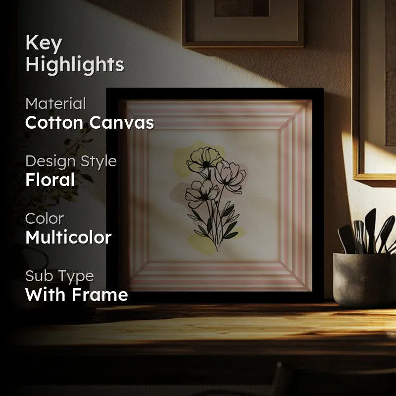 Blushing Buds Wall Art with Black Frame media 2