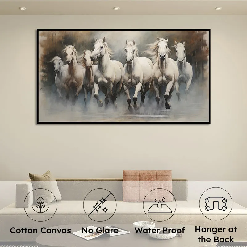 Moody Palominos Canvas Wall Painting With Frame - Black media 6
