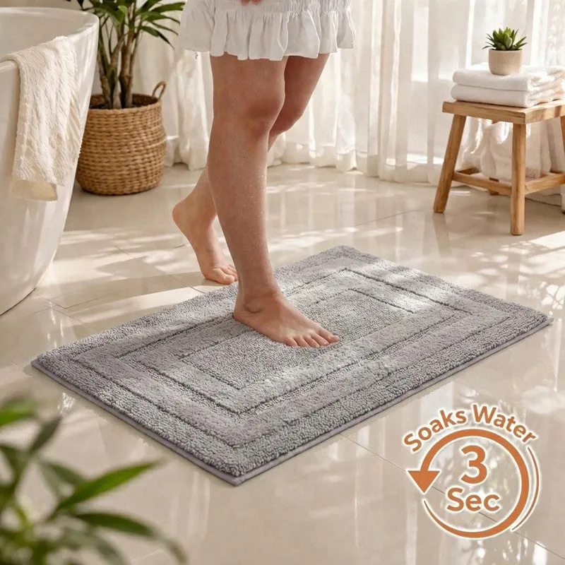 Aqualoom Anti skid Bath Mat  - Light Gery media 1