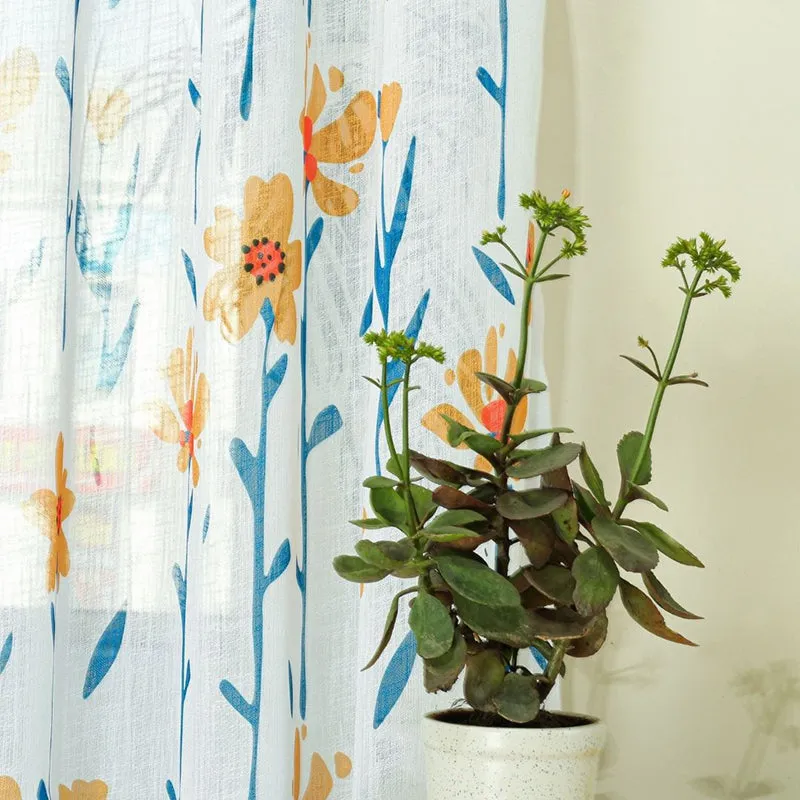 Sunara Linen Texture Polyester Sheer Curtain - Set Of Two media 4