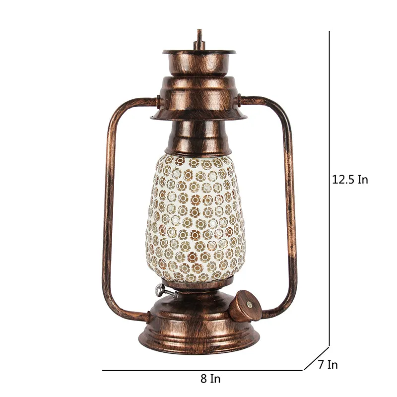 Navina Mosaic Lantern Iron Table Lamp - Brown,Yellow media 5