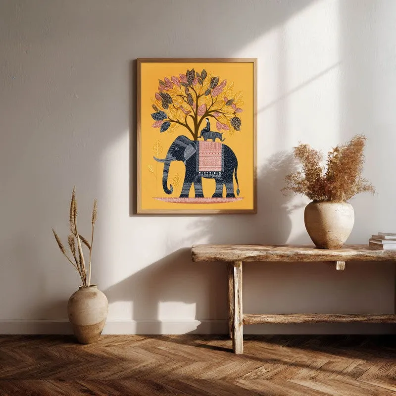 Gajtara Canvas Wall Painting With Brown Frame media 4