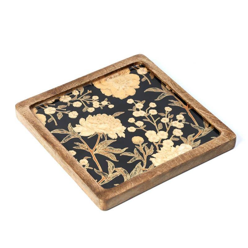 Goldo Glamour Square Mangowood Wood Platter media 3