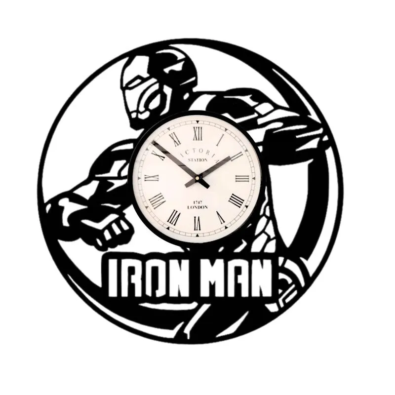 Iron Man Steel Analog Wall Clock media 4