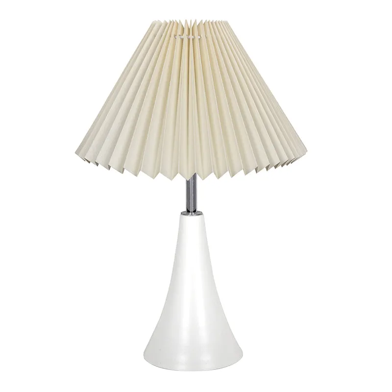 Arrido French Pleat Metal Table Lamp - White,Ivory media 3