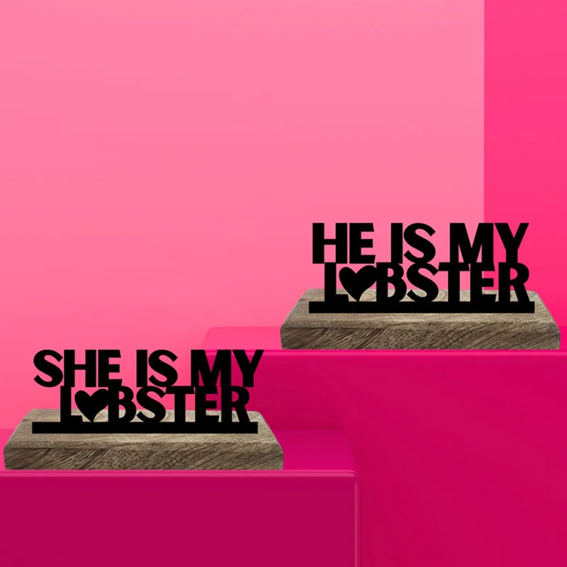 Lobster Love Typography Showpiece - Set Of Two media 3