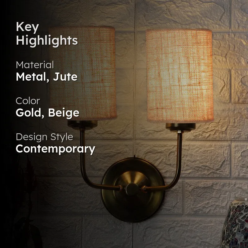 Lumoire Duo Metal Wall Lamp - Gold,Beige media 2