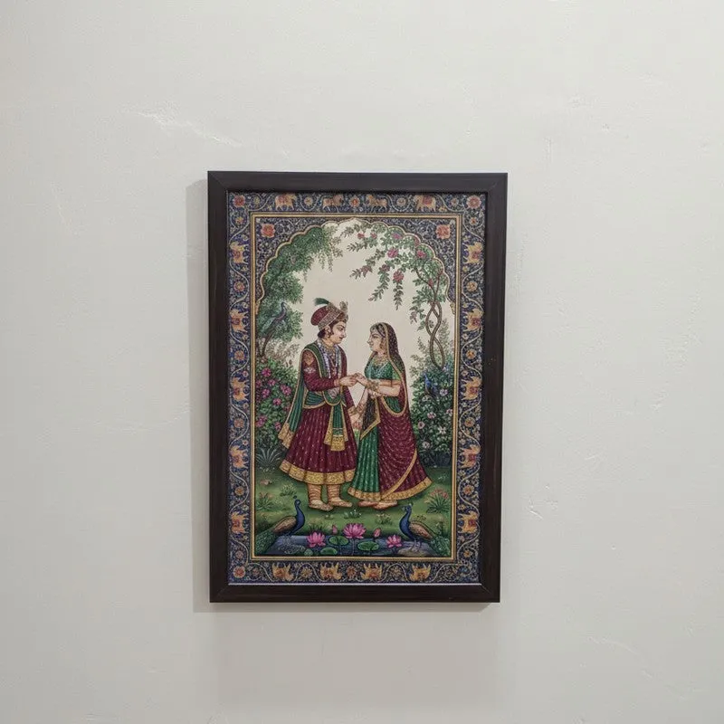 Rajwadi Charm Artistic Wall Painting With Frame - Set Of Two media 4