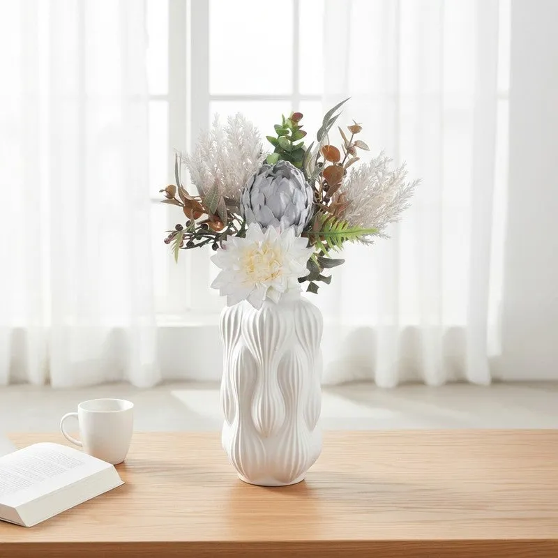 Floral Bouquet Artificial Flowers - White media 1
