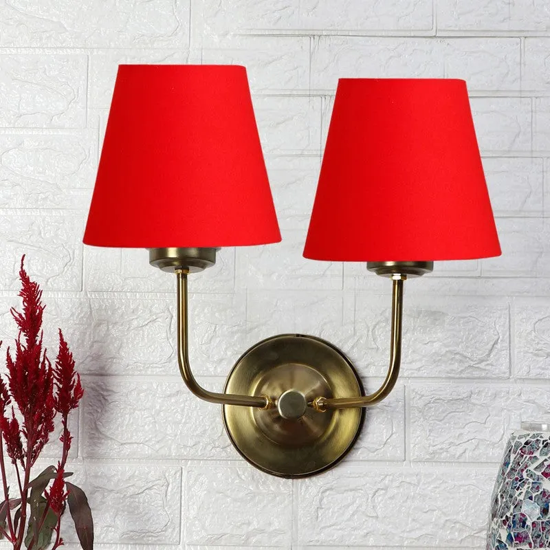 Lumoire Duo Cone Metal Wall Lamp - Gold,Red media 3