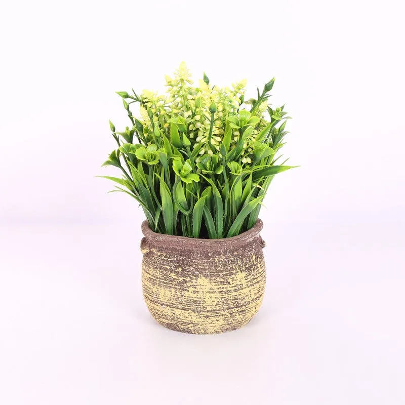 Lavender Artificial Flower With Pot - Yellow media 3