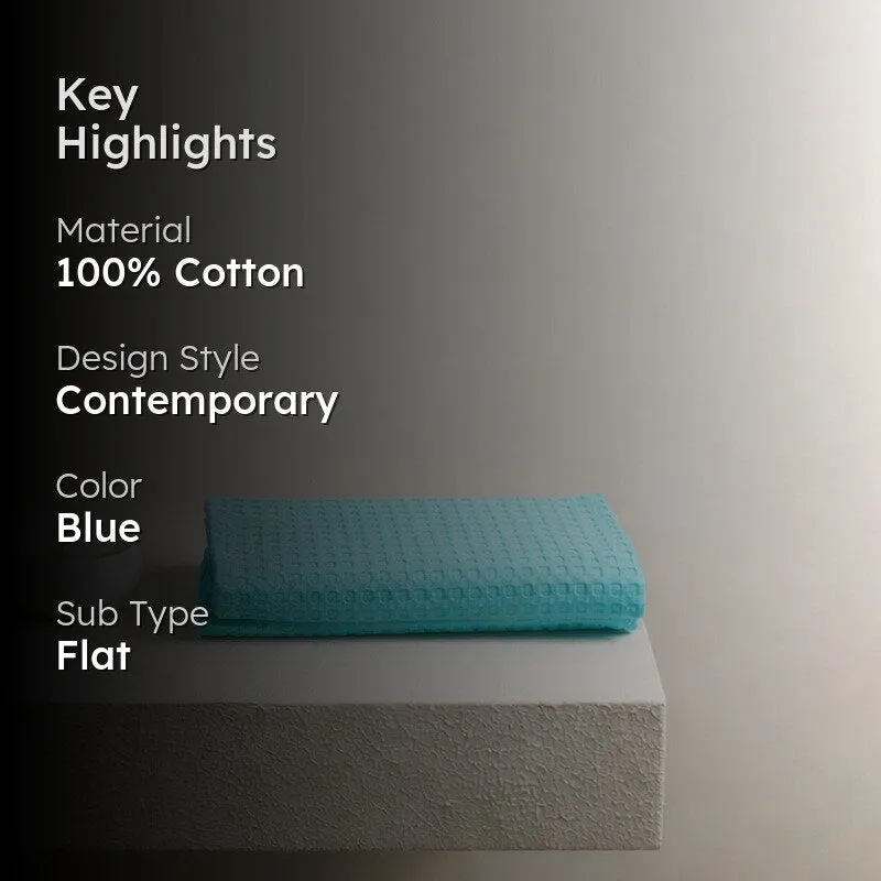 Ambar Waffle Weave Cotton Bath Towels - Sky Blue media 2